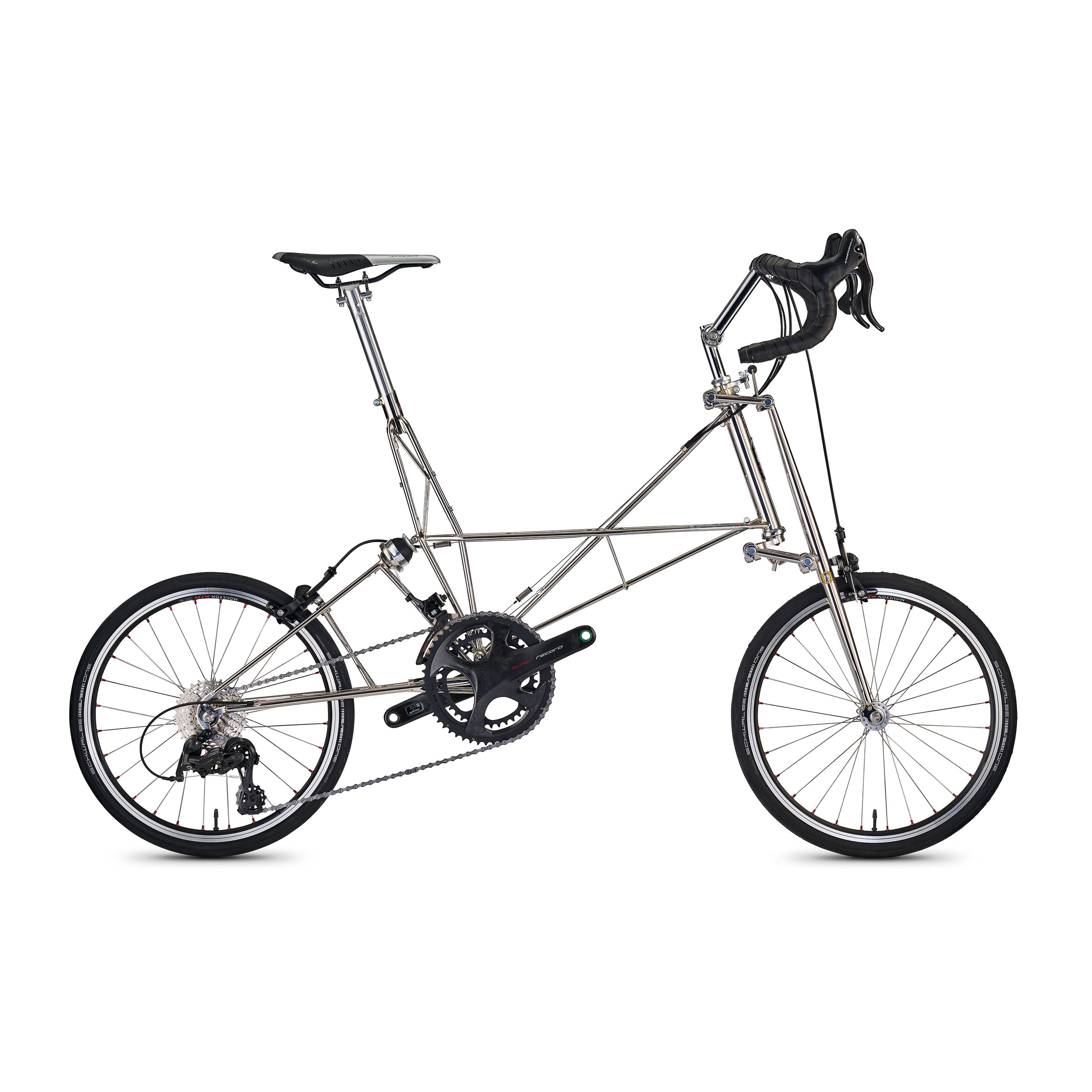 Moulton NS Speed bicycle in stainless steel with Campagnolo Super Record 22-speed groupset