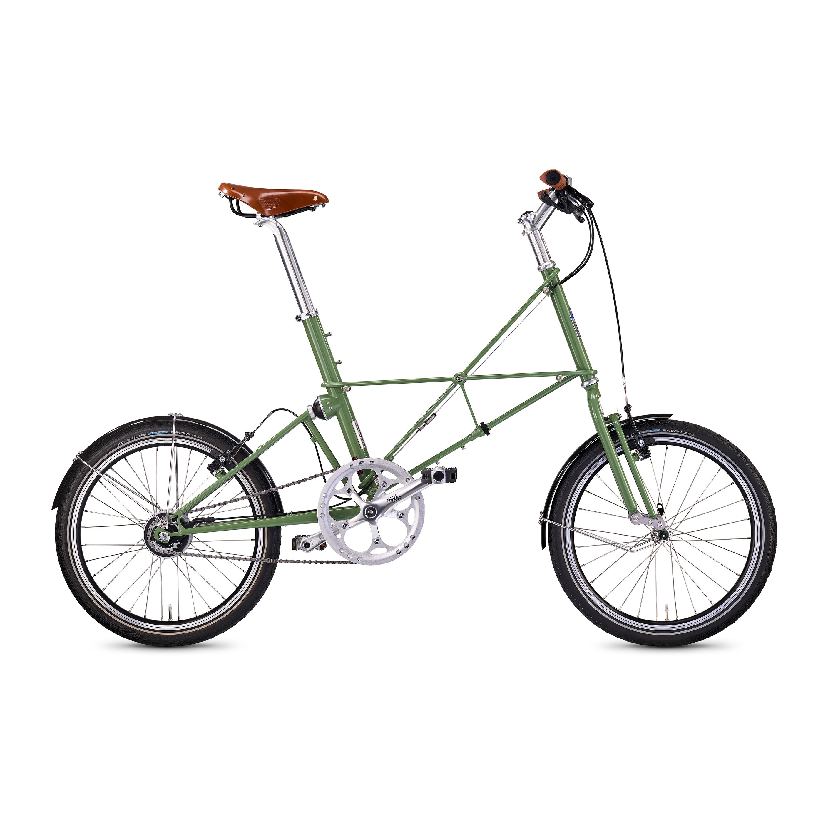 Moulton The Hall Special Edition bicycle in hall green with Shimano Alfine 8-speed drivetrain